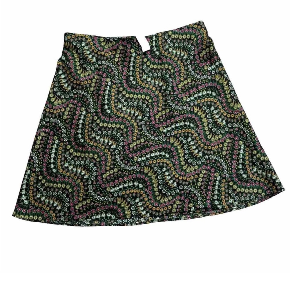 LOFT Multicolor Patterned A-Line Mini Skirt Size M Floral Mini Skirt